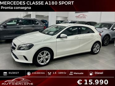 Mercedes CLASSE A 180 d Sport FINANZIABILE