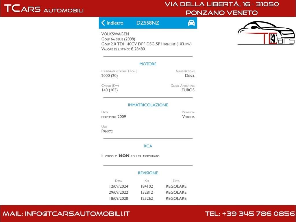 VOLKSWAGEN GOLF CAMBIO AUTOMATICO DSG