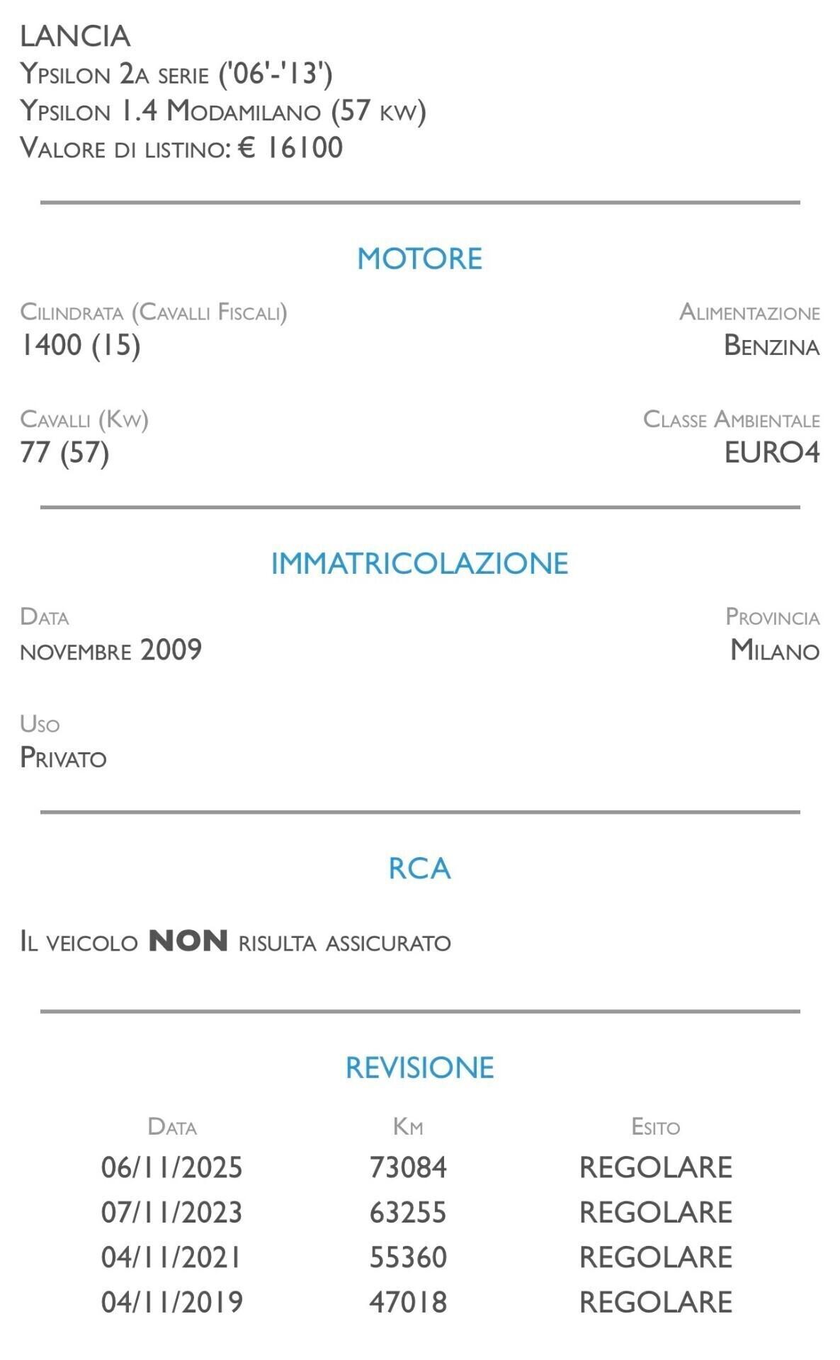 Lancia Ypsilon 1.4 Platino - UNICO PROPRIETARIO