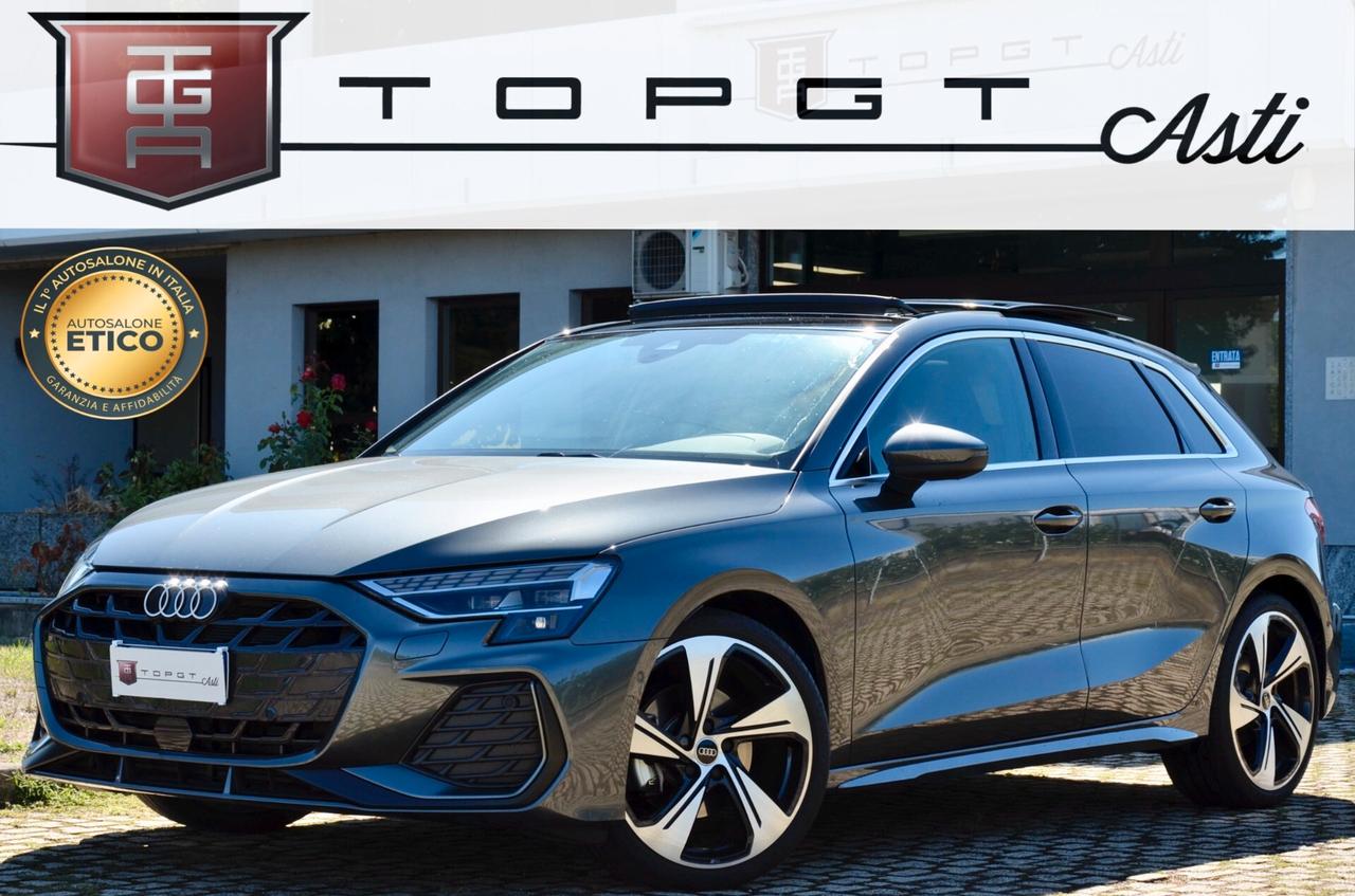 AUDI A3 SPORTBACK 1.5 TFSI MHEV S-LINE INT+EXT 150cv S-TRONIC, GARANZIA UFF AUDI, EURO 6E, TETTO, HI-FI SONOS, 19", RETROCAMERA, PERMUTE