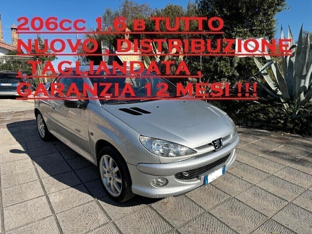 206 CABRIO DISTRIBUZIONE NUOVA GARANZIA TAGLIANDATA