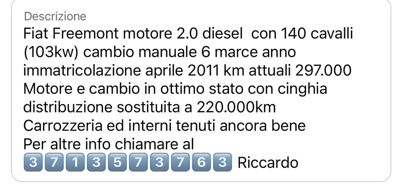 Fiat Freemont 2.0 Multijet 140 CV 7Posti