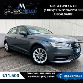 Audi A3 SPB 1.6 TDI (110cv)*XENO*NAVI*SEDILI RISCALDABILI