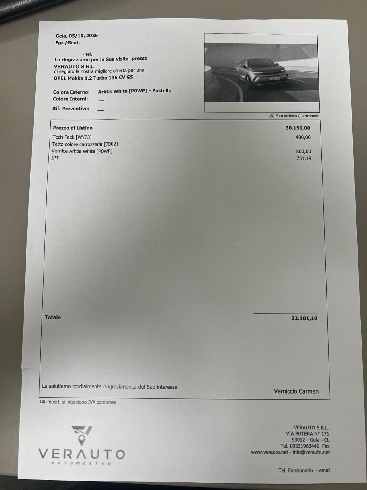 Opel Mokka 1.2 136CV GS - possibilità noleggio no scoring