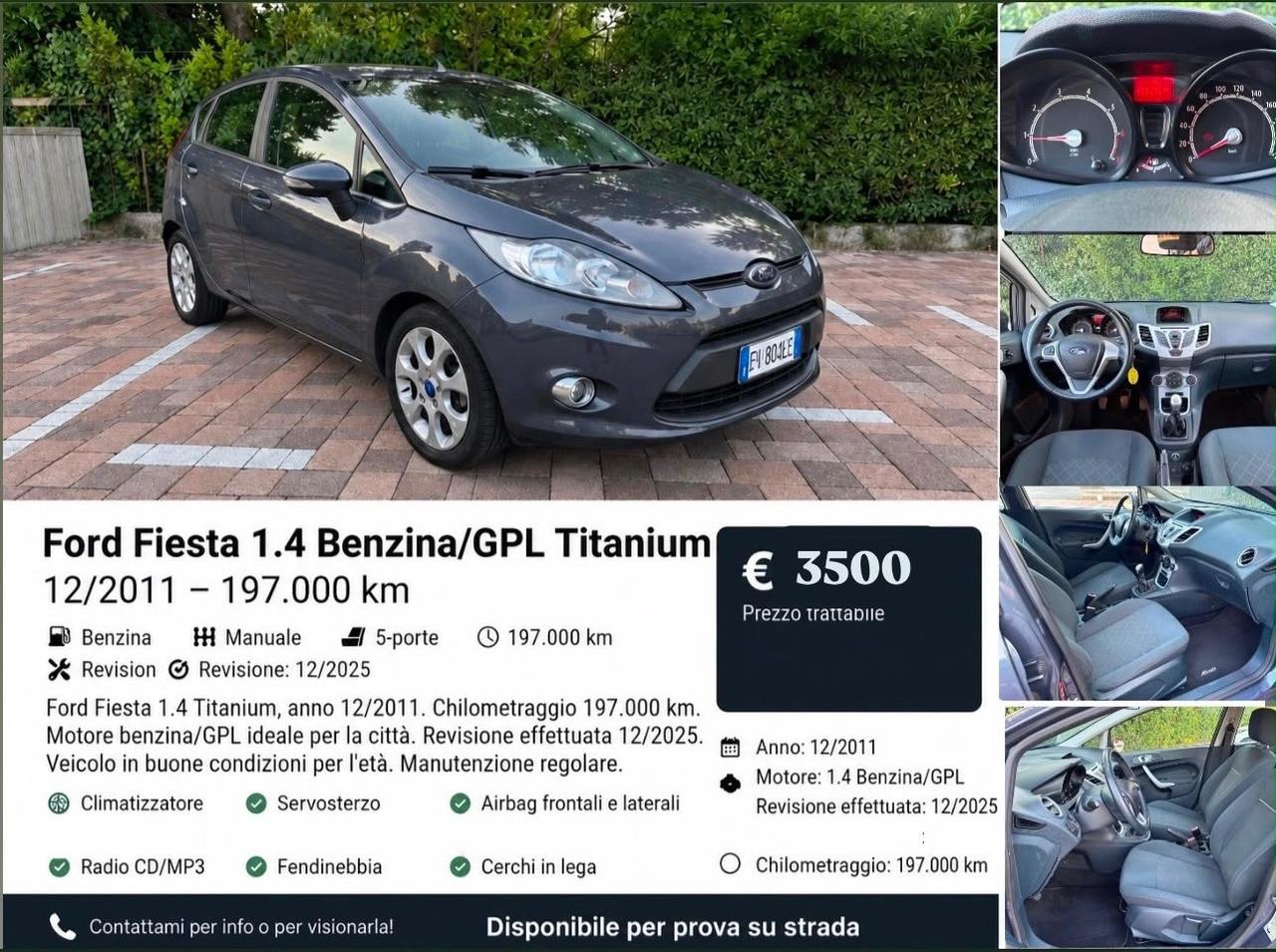 Ford Fiesta 1.4 Benzina/GPL Titanium