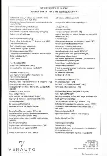 Audi A1 Spb tfsi Sline possibilità noleggio no scoring
