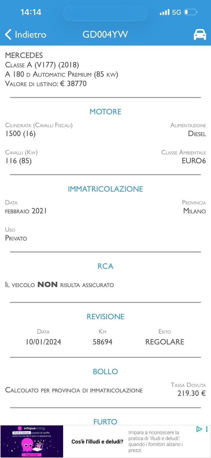 Mercedes-benz A 180 d Limousine Automatic Premium