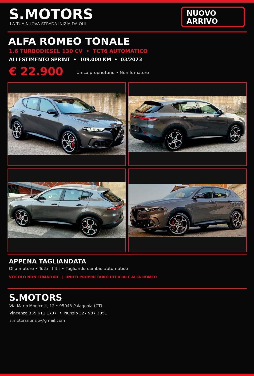Alfa Romeo Tonale 1.6 Diesel 130Cv TCT6 Sprint-2023