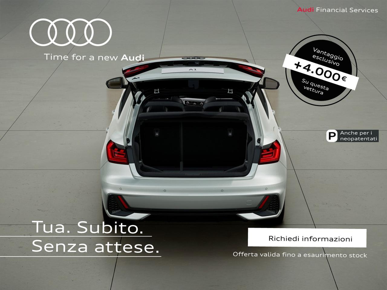 Audi A1 sportback 30 1.0 tfsi identity black 116cv s-tronic