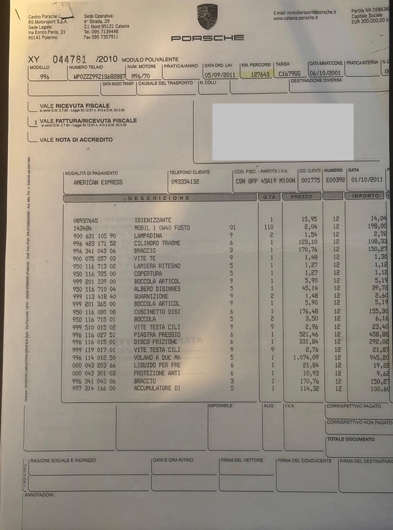 Porsche 911 996 TURBO CAMBIO MANUALE