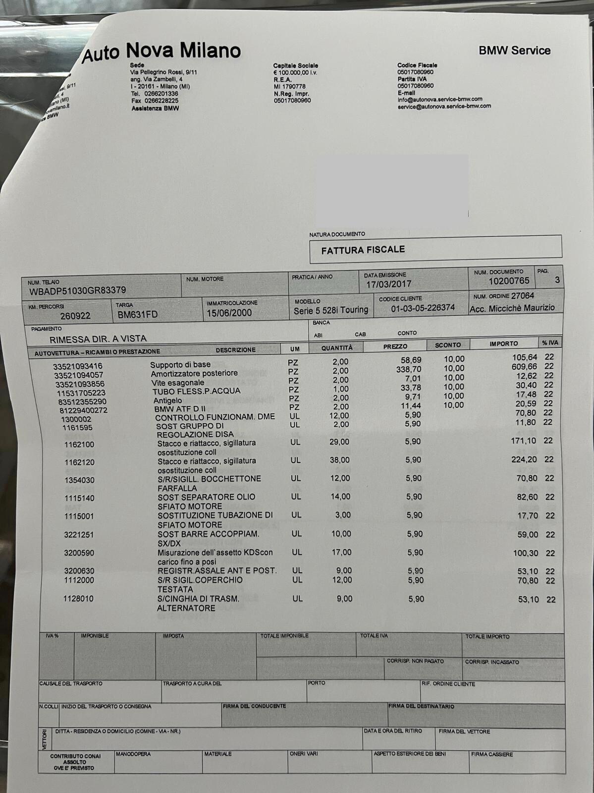 Bmw 528 528i 24V cat Touring Attiva