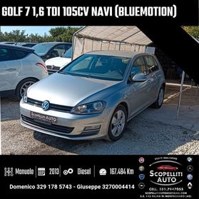 Golf 7 1,6 TDI 105cv Bluemotion(Navi)(Comandi)(Start&Stop)(Climatronic)