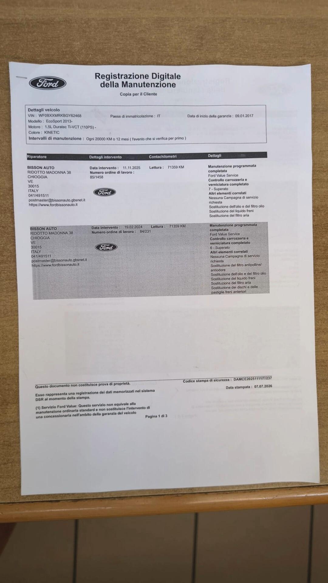 Ford EcoSport 1.5 110 CV Powershift Titanium