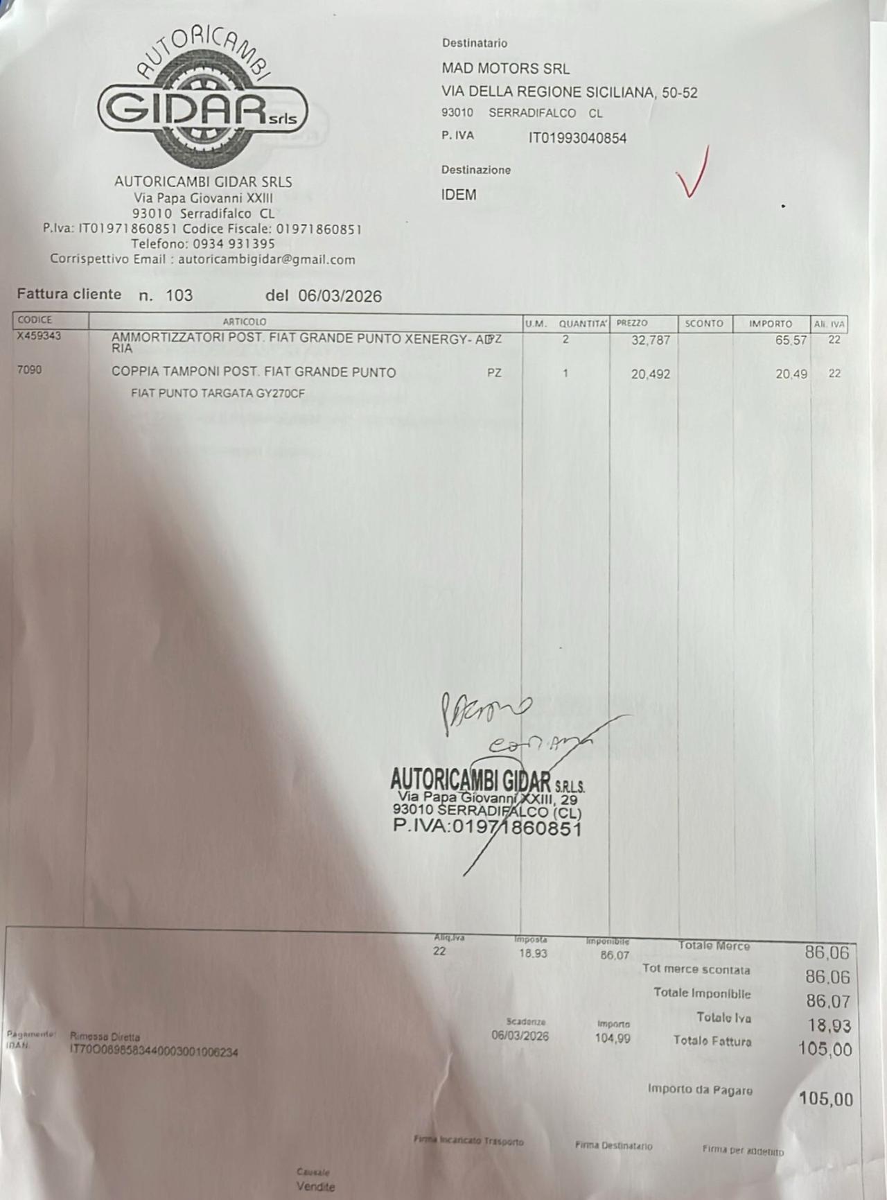 Fiat Punto 1.3 MJT 95 CV 5 porte