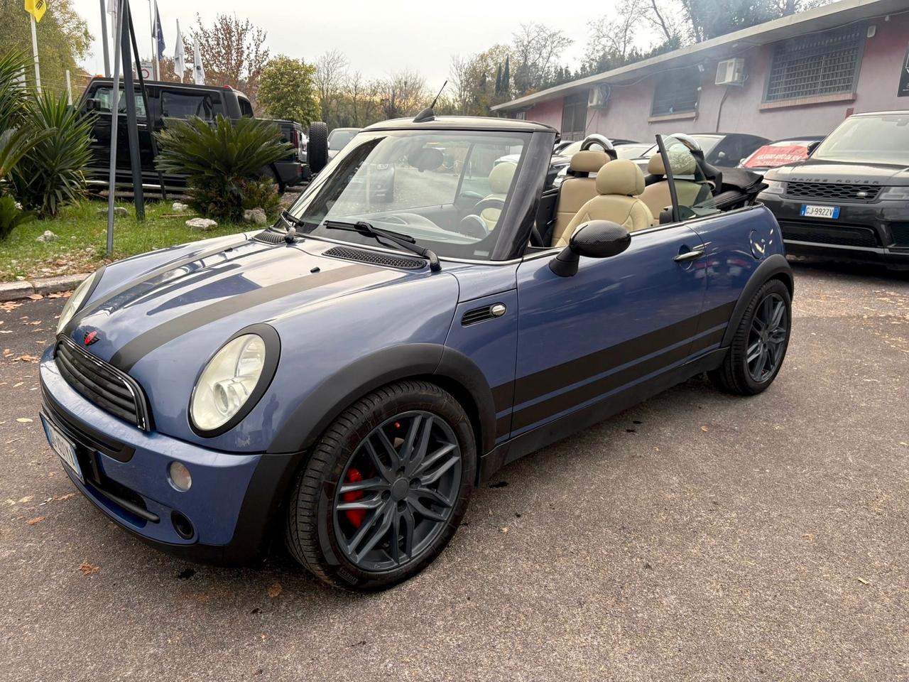 Mini 1.6 16V One Cabrio Blue Lille Bonnes Strips Pelle Permute Garanzia