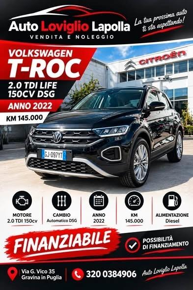 Volkswagen T-Roc 2.0 TDI SCR 150 CV DSG Life