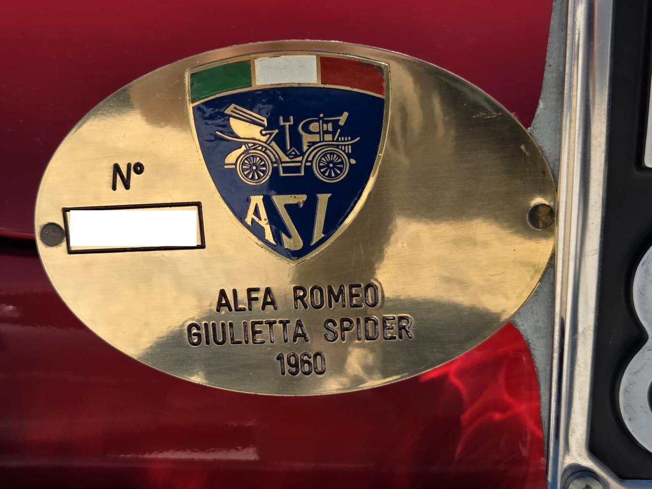 ALFA ROMEO GIULIETTA SPIDER 1.3 2° S. -ASI TARGA ORO -