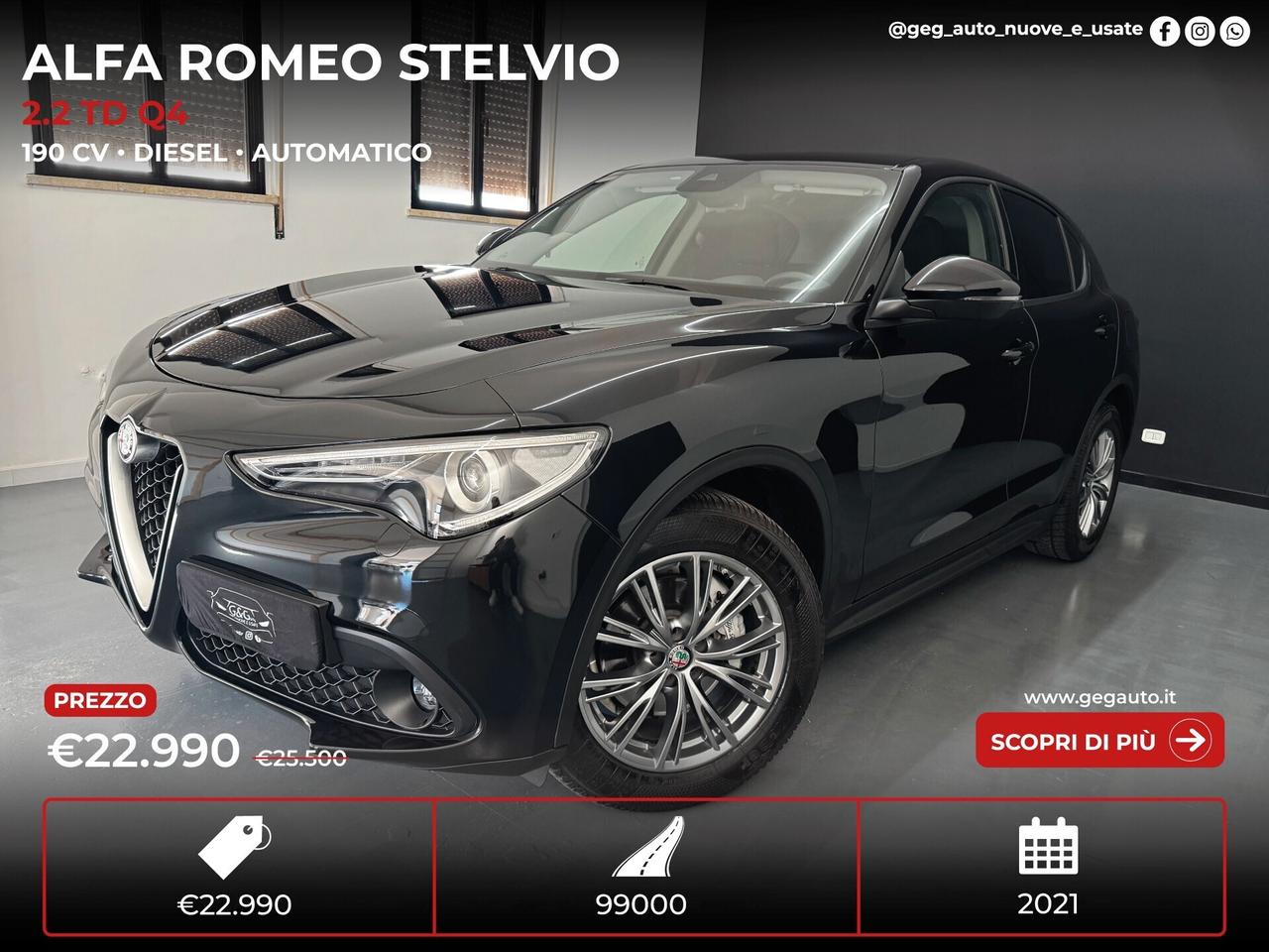 Alfa Romeo Stelvio 2.2 TurboDiesel 190 CV Q4 -2021