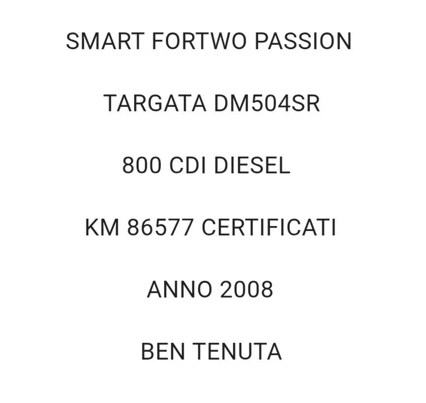 Smart ForTwo 800 CDI DIESEL KM 86577