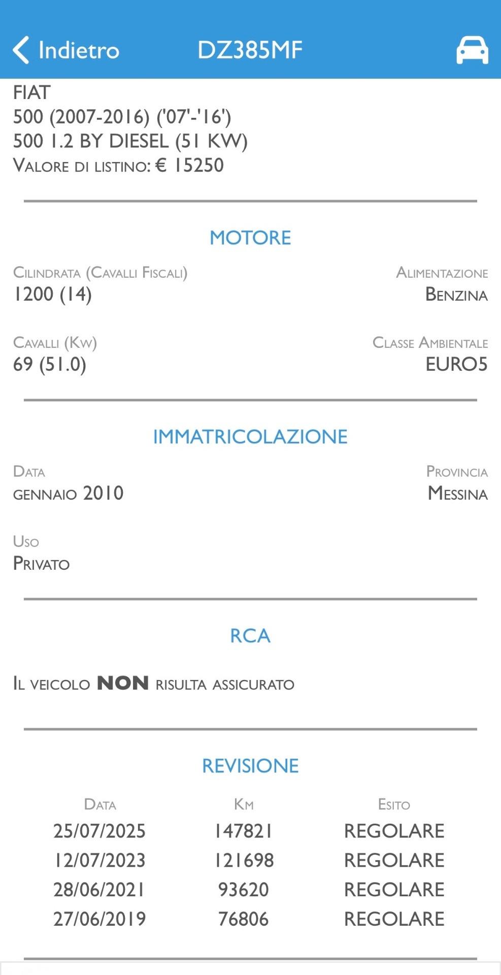 Fiat 500 1.2 69 Cv S&S Lounge - 2010