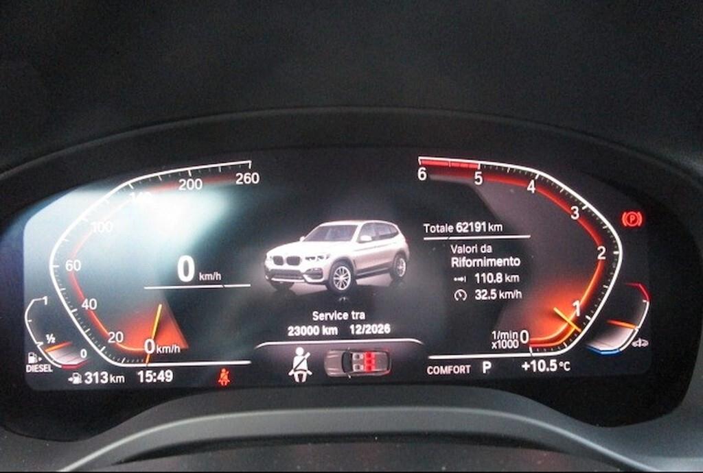 BMW X3 18D 150CV STEPTRONIC 48V S-DRIVE BUSINESS ADVANTAGE ( FARI LED - NAVI - CLIMA TRIZONA - BMW DIGITAL COCKPIT - PDC - TELECAMERA POST. - CERCHI 18 )