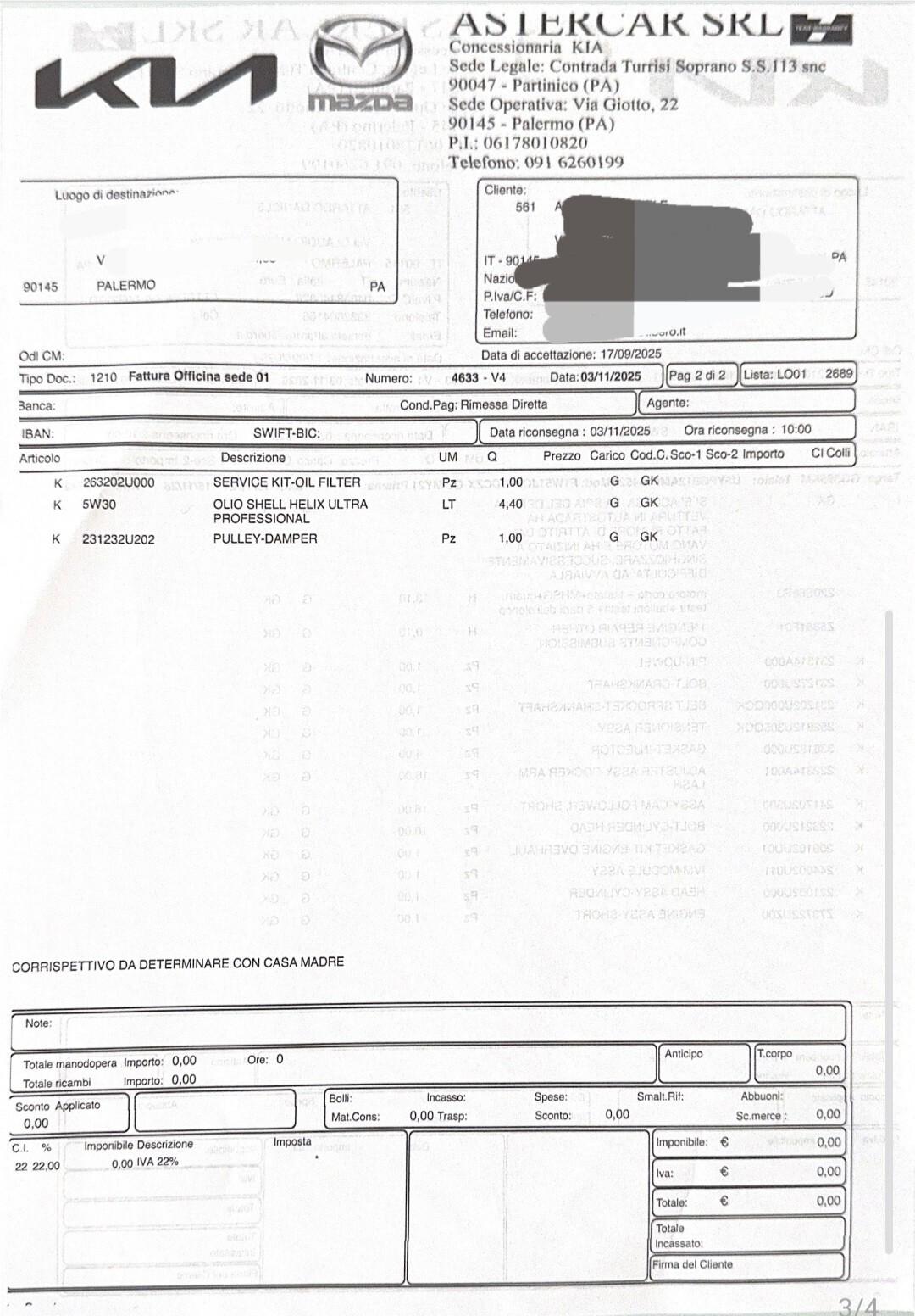 Kia Sportage 1.6Diesel 136cvDynamics(Motore Nuovo)11/2021