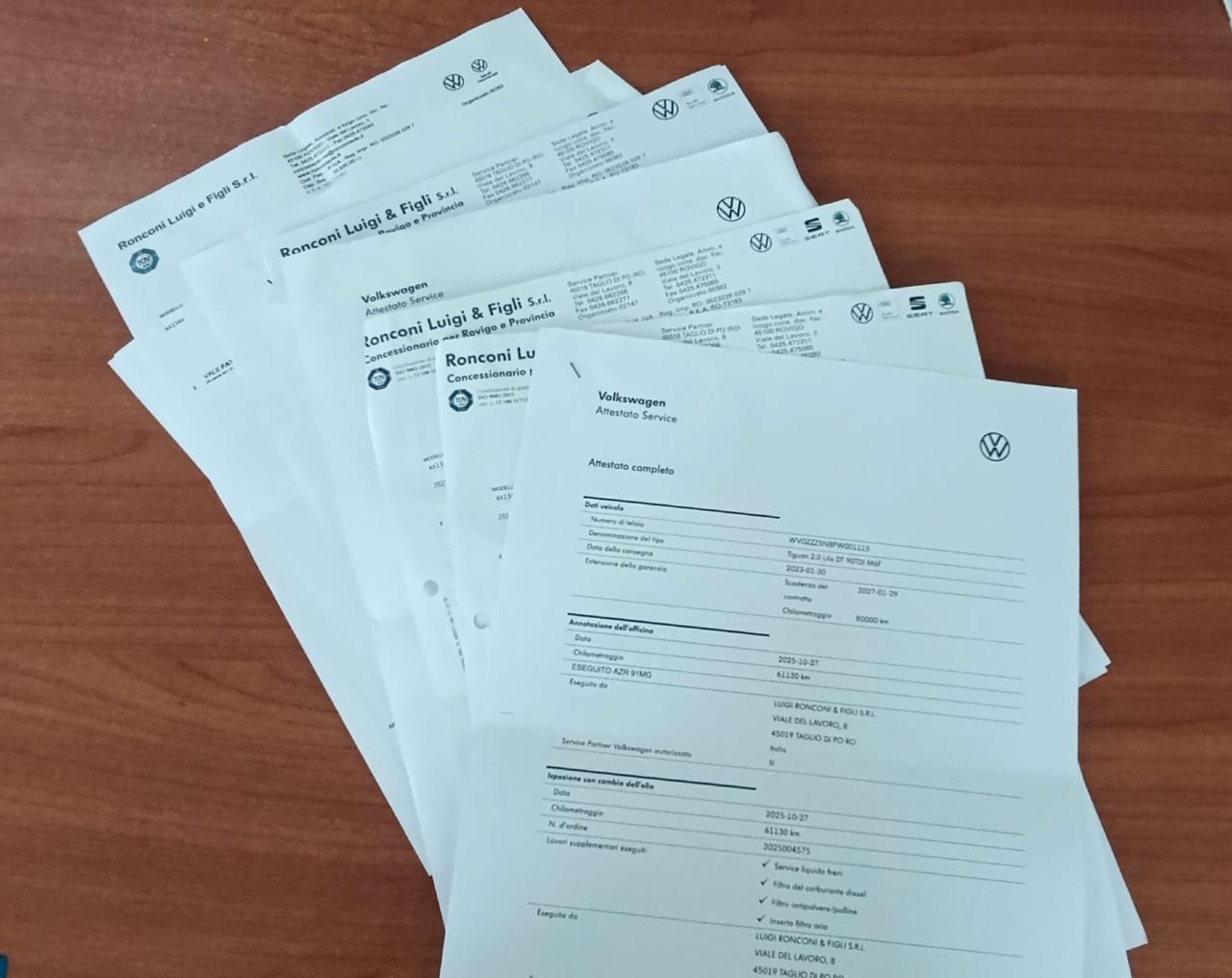 Volkswagen Tiguan 2.0 TDI SCR Life - 2023 - Uniproprietario - Service Ufficiale VW