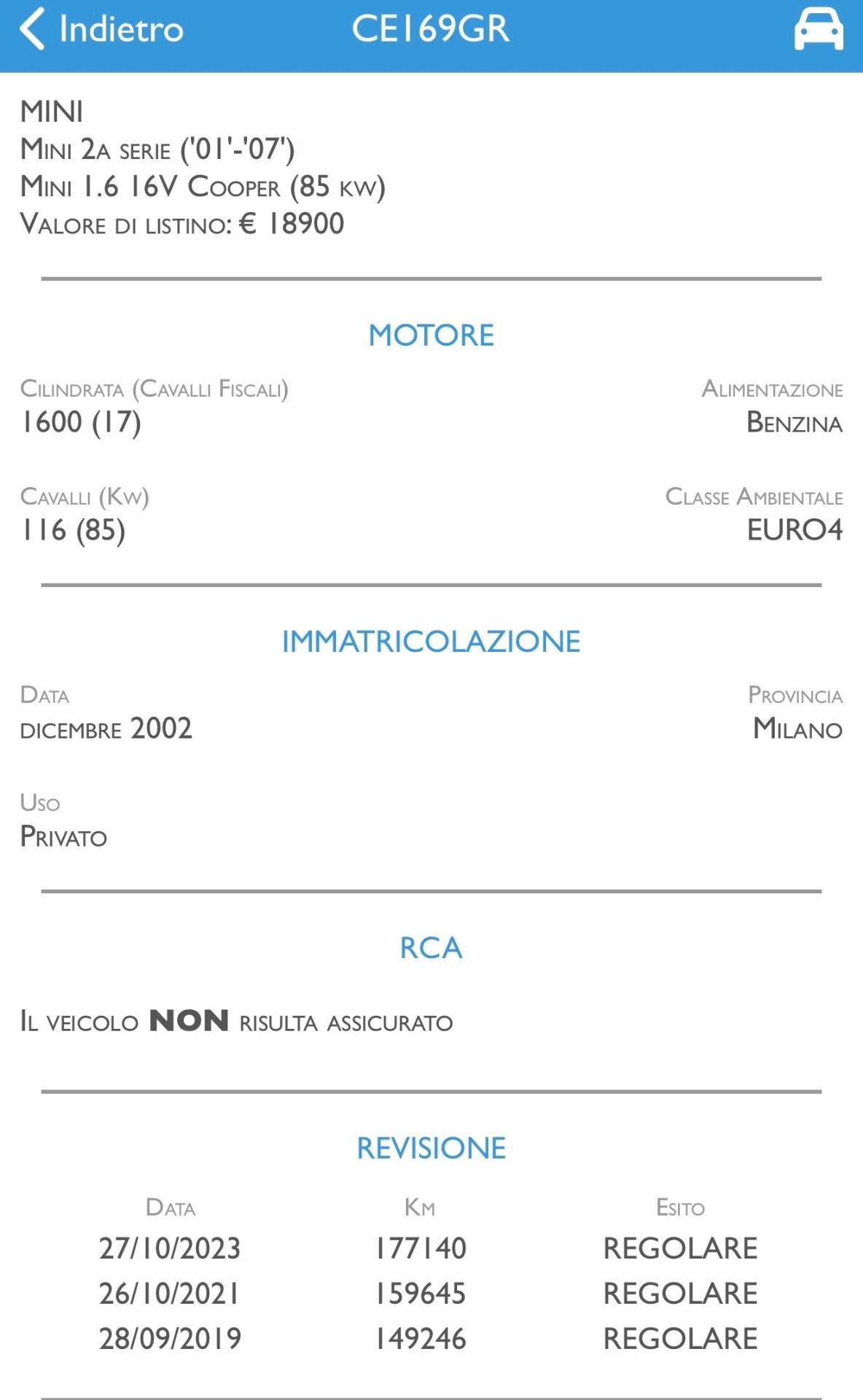 Mini 1.6 16V euro4benzina *pelle*cerchi in lega*
