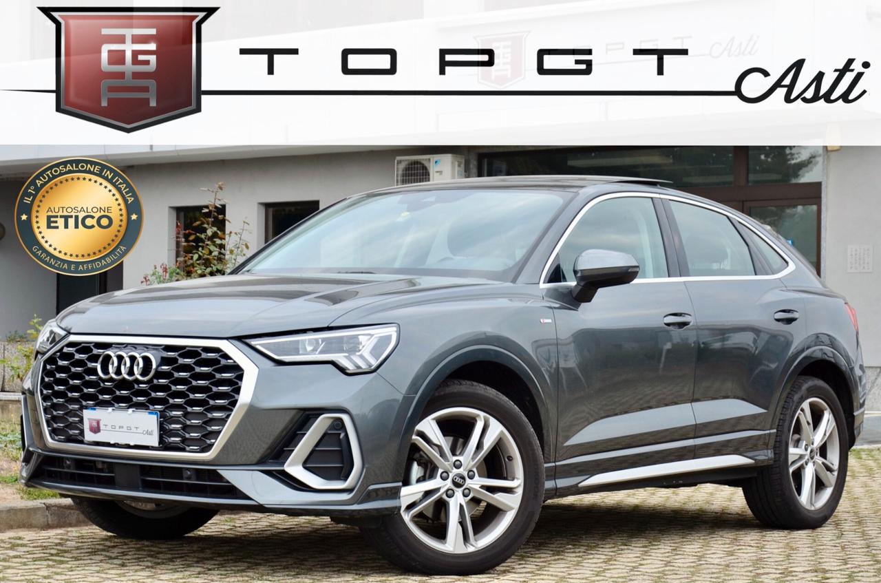 AUDI Q3 SPORTBACK 35 2.0 TDI S LINE EDITION 150cv S-TRONIC, GARANZIA AUDI 2/2027, SERVICE AUDI, UFF ITALIANA, EURO 6E, TETTO, FULL LED, RETROCAMERA, PERMUTE