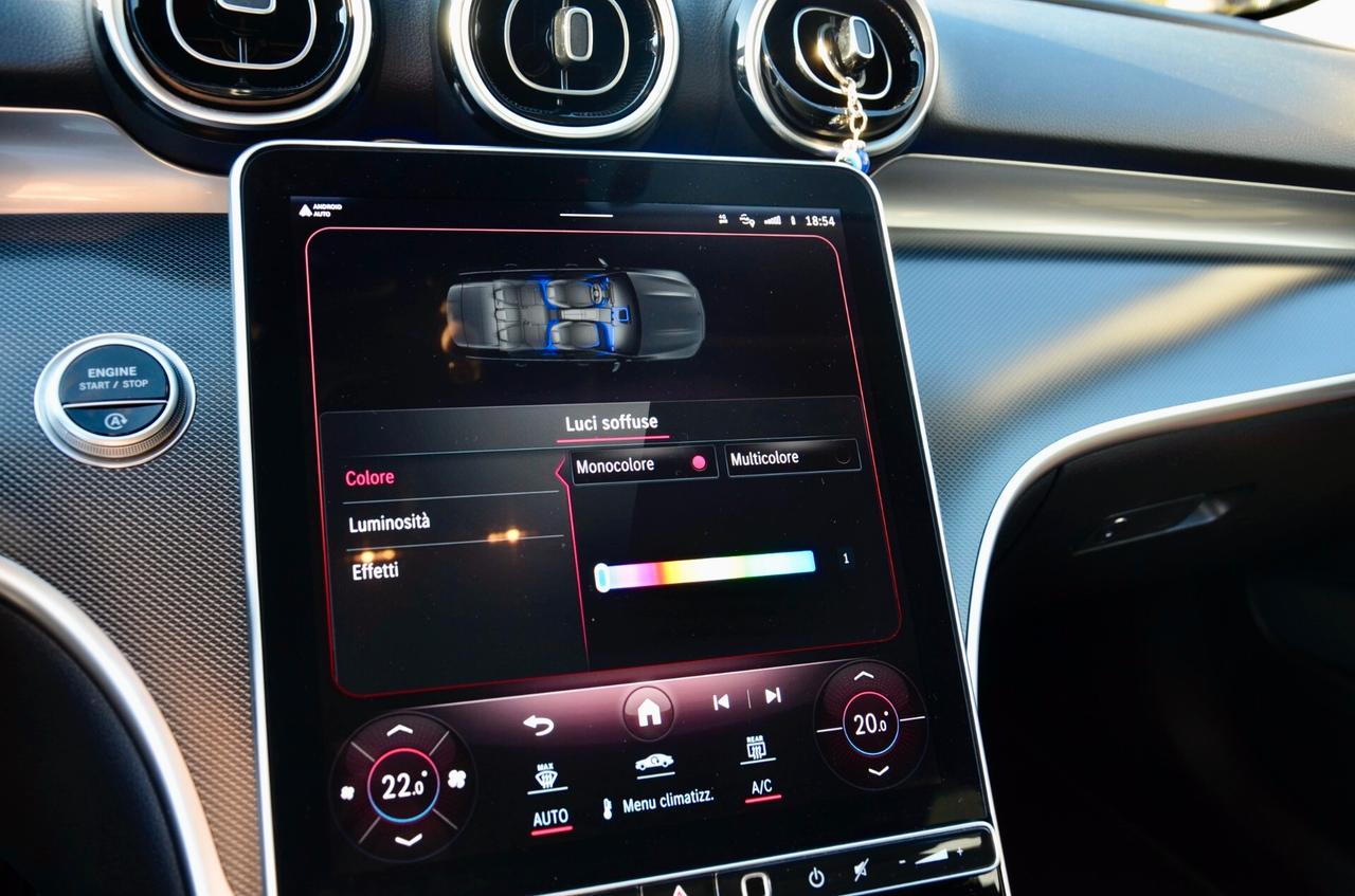 MERCEDES-BENZ C 220d SW MHEV SPORT 200cv AUTO, UFF ITALIANA, EURO 6D, FARI LED, RETROCAMERA, LUCI AMBIENTE, PERMUTE