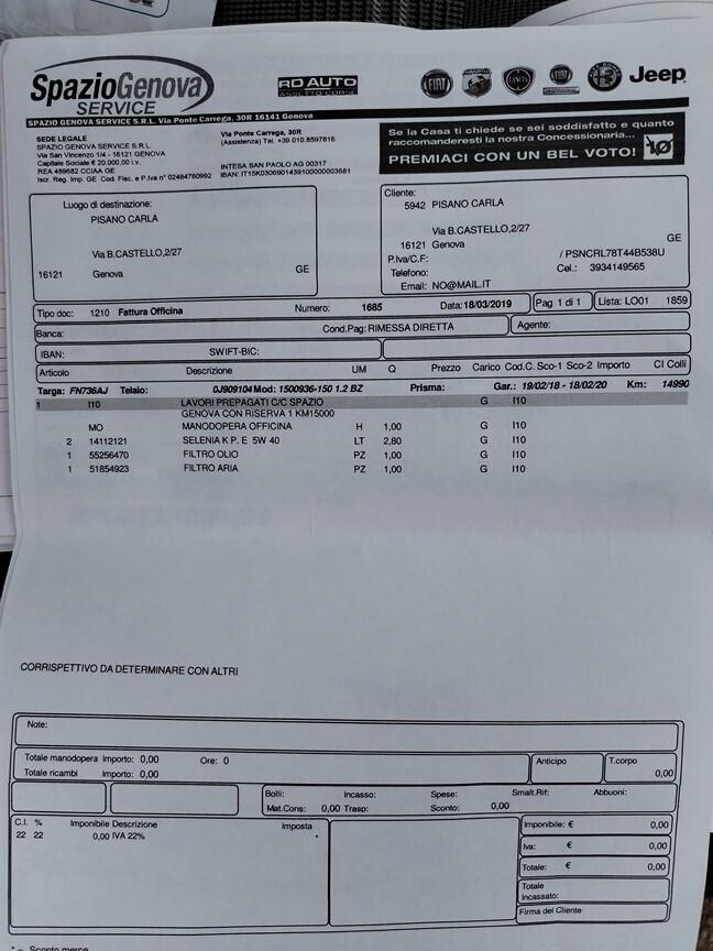 Fiat 500 1.2 Lounge 51000KM TAGLIANDI CERTIFICATI 2018