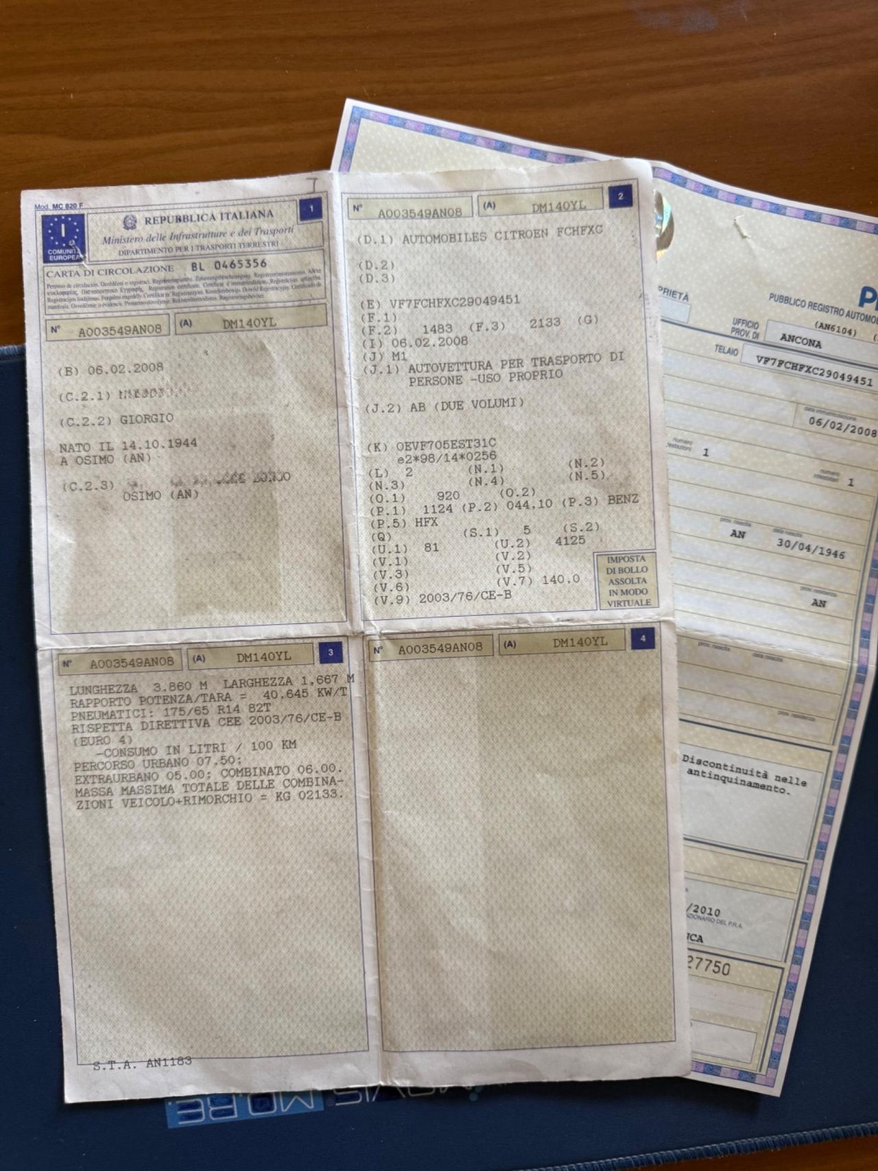 Citroen C3 Exclusive 1.1 benzina Unipropr NEOPATENTATI