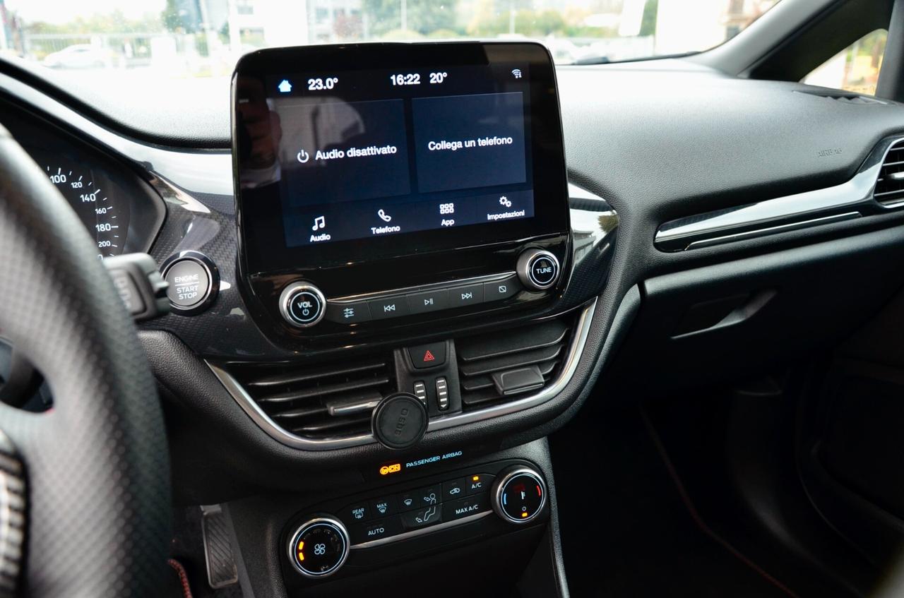 FORD FIESTA 1.0 ECOBOOST HYBRID ST-LINE 125cv, UNICOPROPRIETARIO, SERVICE FORD, EURO 6D, SCARICO, FARI LED, APPLE ANDROID, 18", PERMUTE