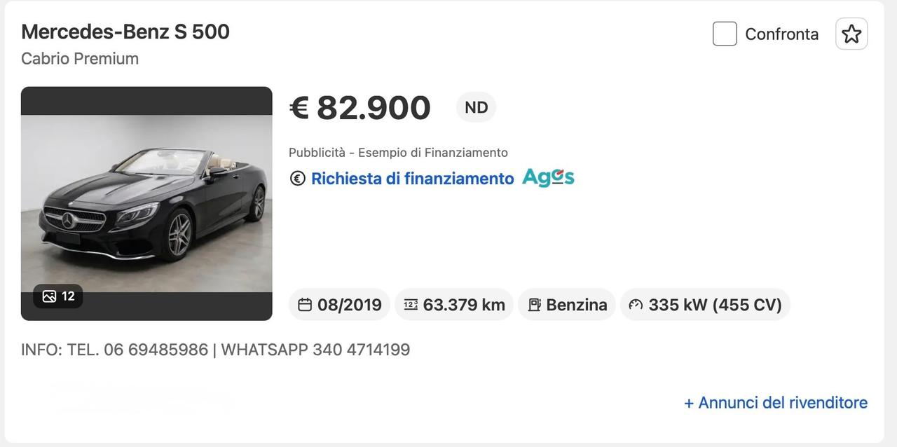 Mercedes-benz S 500 Cabrio - Top prezzo eu
