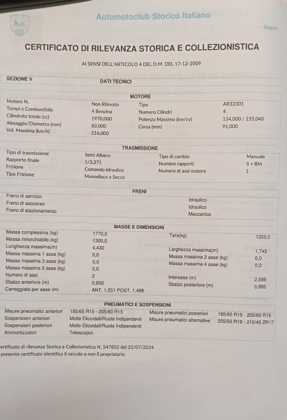 Alfa Romeo 156 2.0i 16V Twin Spark cat