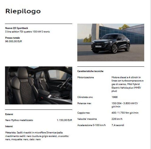 AUDI Q5 SPB 2.0 TDI Quattro S-Tronic S-Line Tetto KM0 MY26