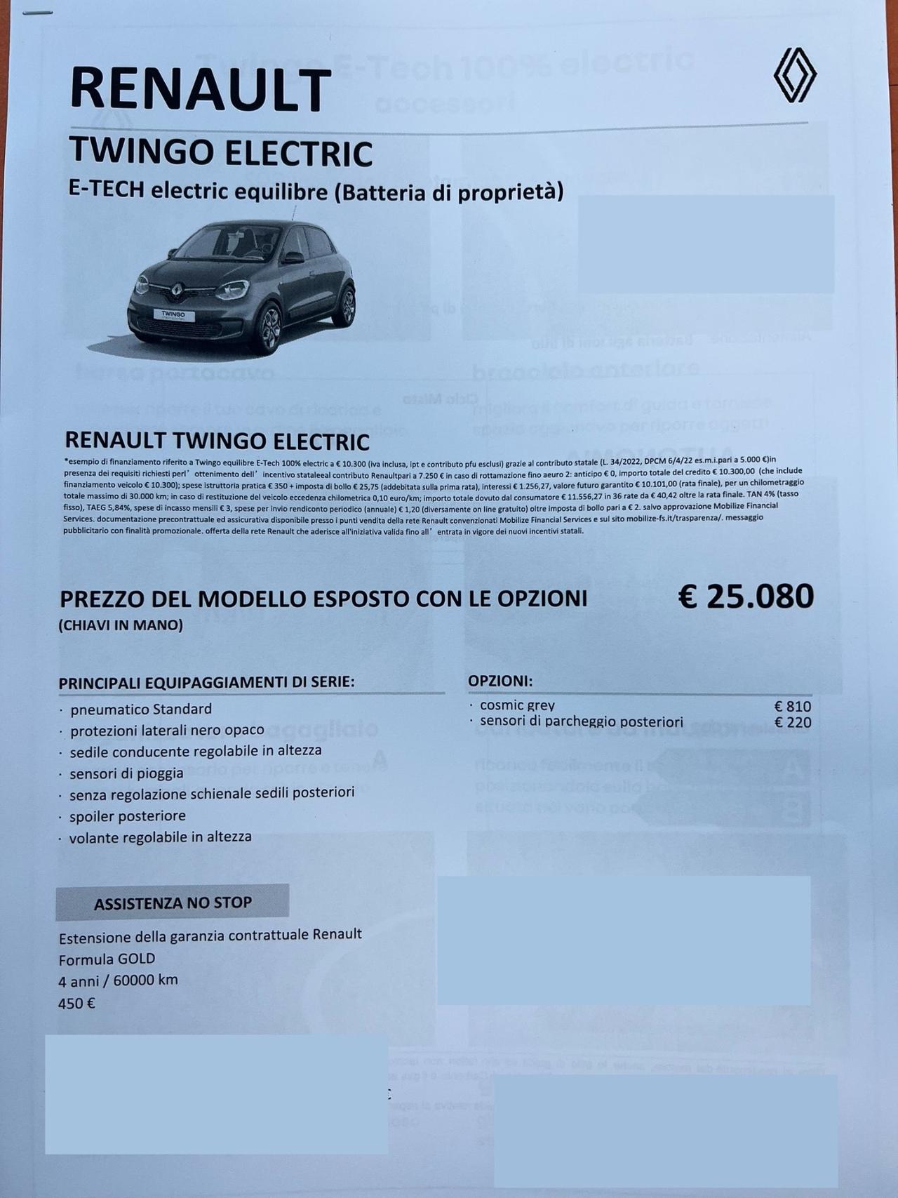 Renault Twingo Electric possibilità noleggio no scoring