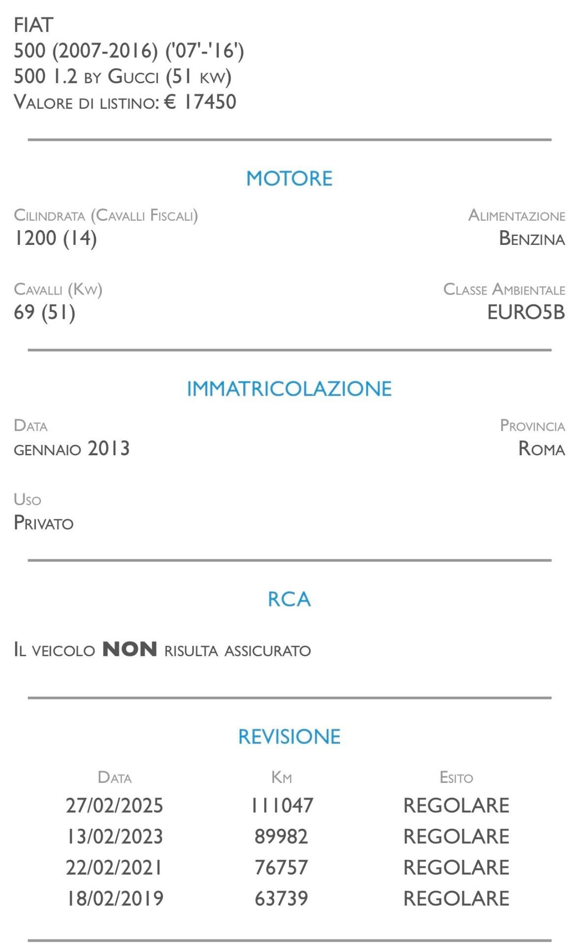 Fiat 500 1.2 Lounge - IDEALE PER NEOPATENTATI