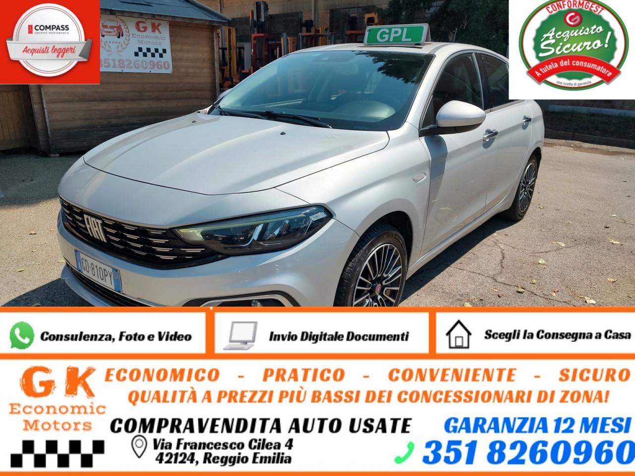Fiat Tipo 1.0 100CV 5 PORTE, BENZINA\GPL, OK NEOPATENTATI, GARANZIA L.12 MESI
