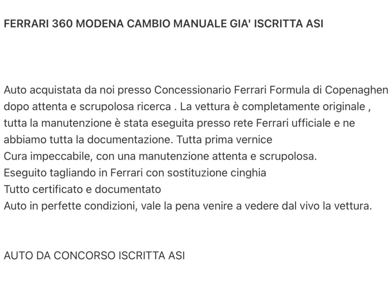 Ferrari 360 Modena F1 Perfetta ASI 400CV