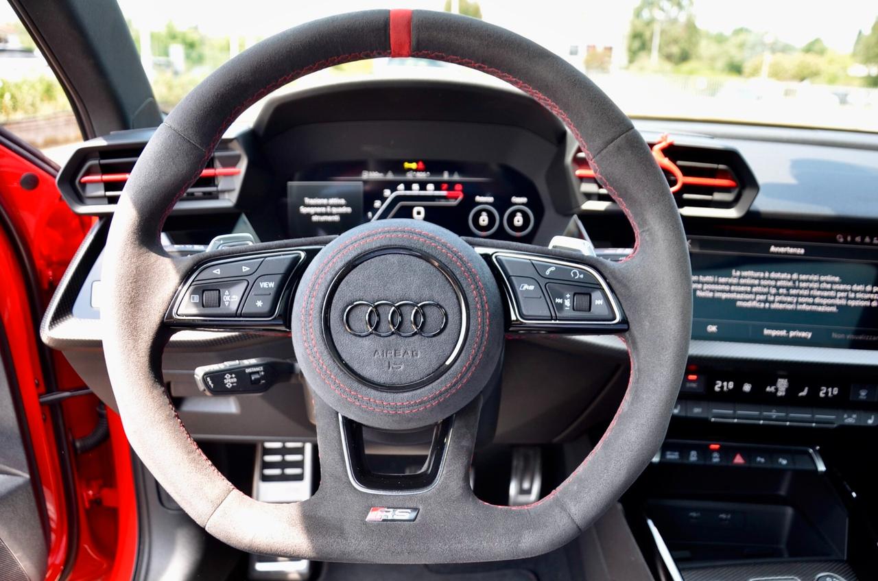 AUDI RS3 SPORTBACK 2.5 TFSI QUATTRO 400cv S-TRONIC, SERVICE AUDI, TETTO, DYNAMIC PACK, SCARICO, MATRIX, BANG & OLUFSEN, PERMUTE