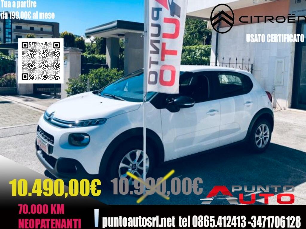 Citroen C3 PureTech 82 S&S 40mila km neopatentati