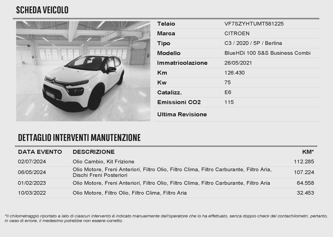 Citroen C3 BlueHDi 100 S&S Business Combi