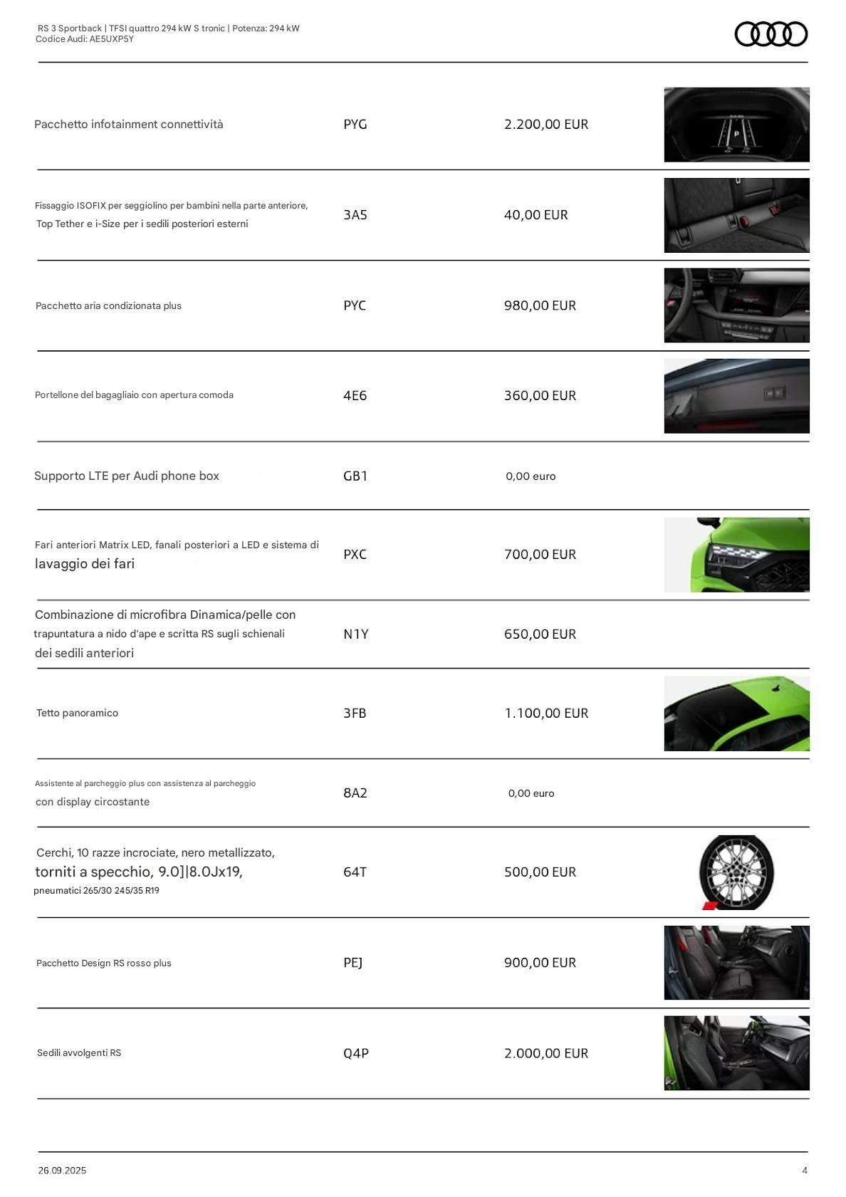 Audi A3 RS 3 Sportback TFSI quattro S tronic