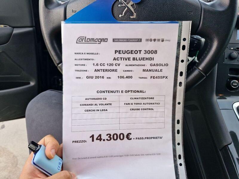 Peugeot 3008 I 1.6 bluehdi Active s&s 120cv
