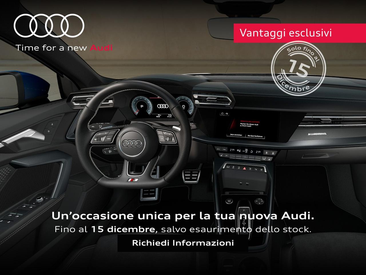 Audi A3 sportback 1.5 tfsi mhev s line edition 150cv s-tronic