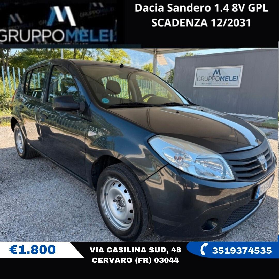 Dacia Sandero 1.4 8V GPL SCADENZA 12/2031