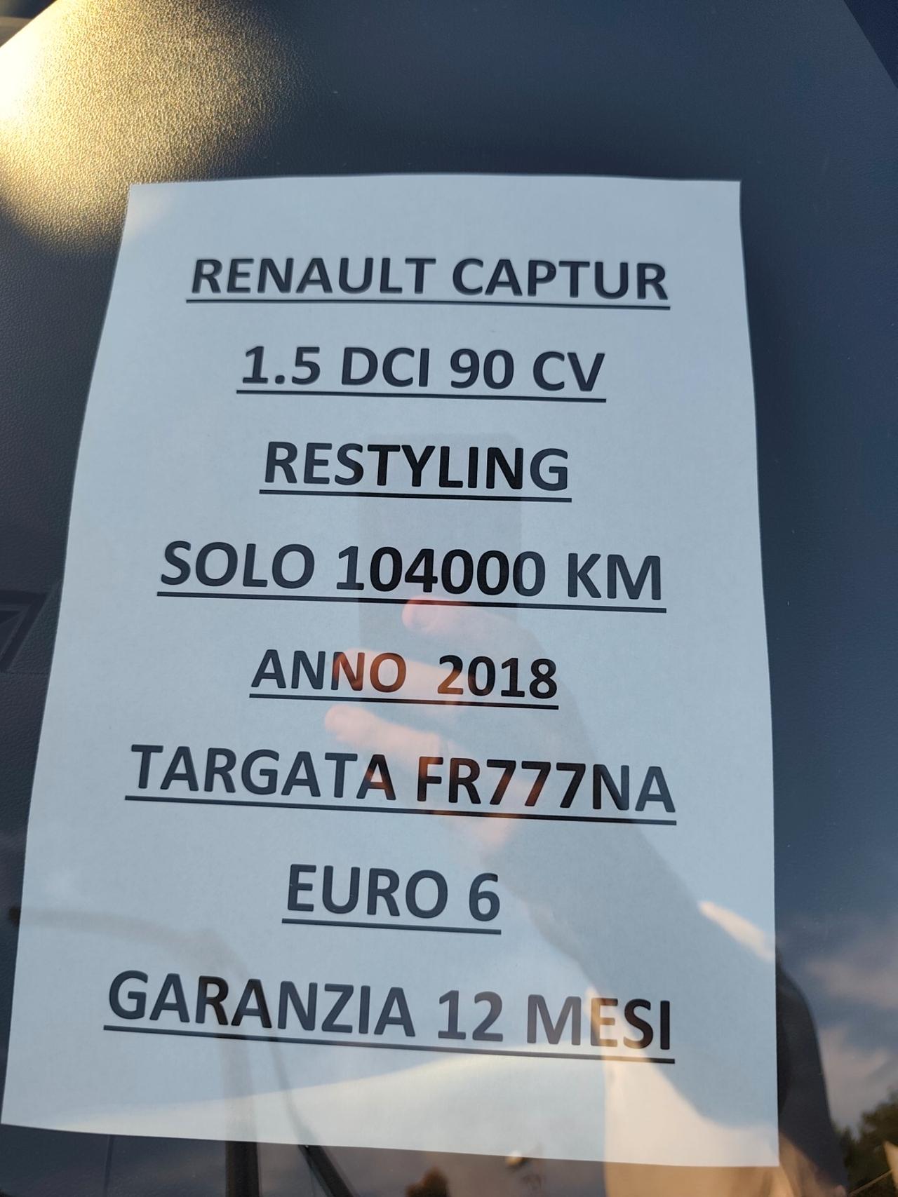 Renault Captur 1.5 dCi 90 CV KM 104000