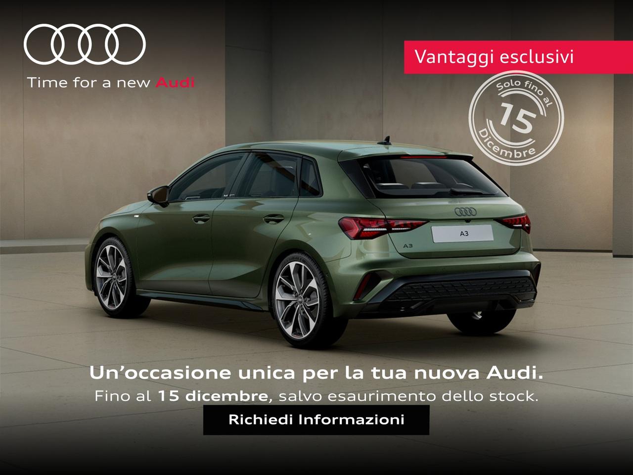 Audi A3 sportback 1.5 tfsi mhev s line edition 150cv s-tronic