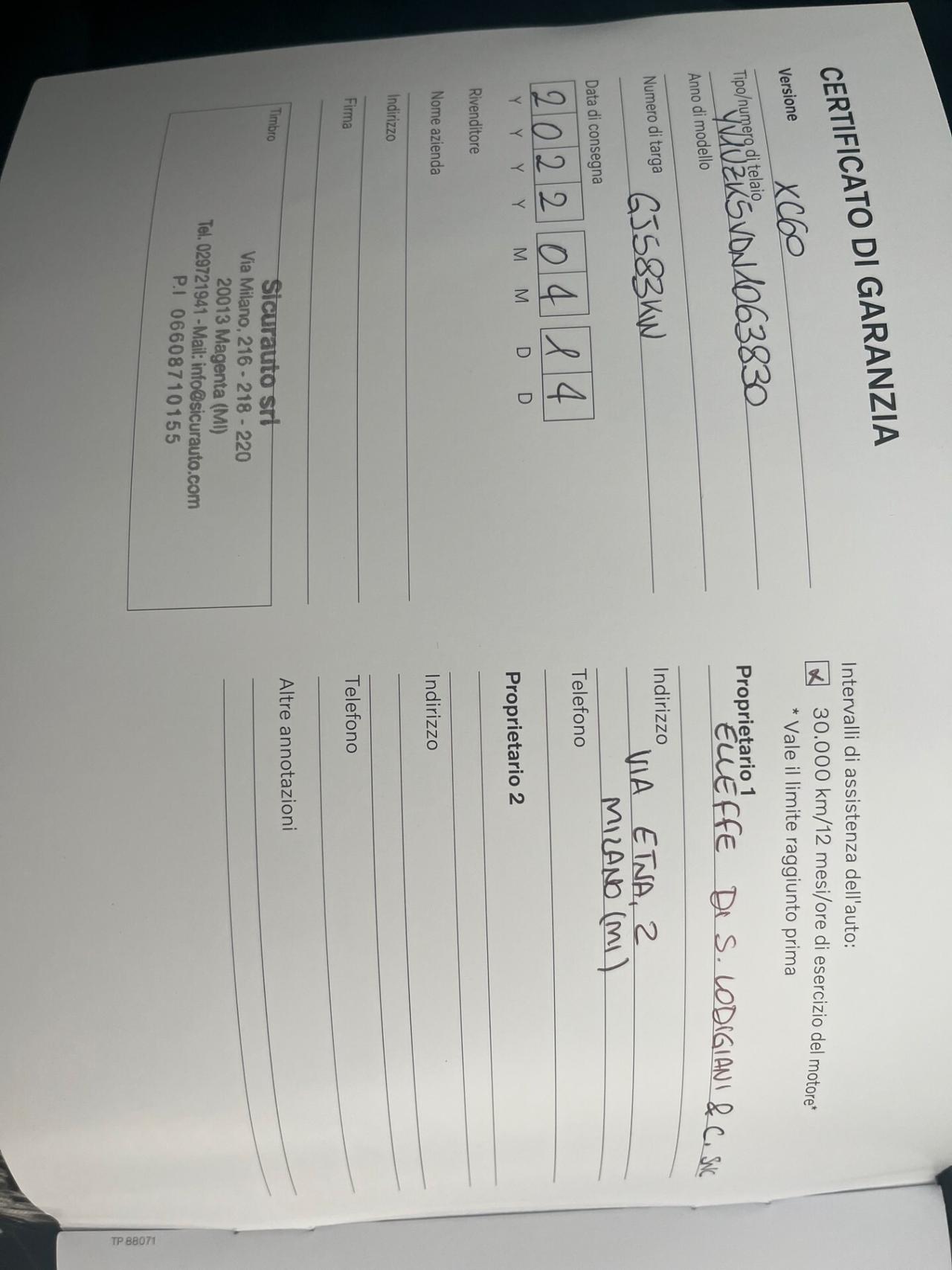 Volvo XC 60 XC60 B4 (d) automatico MOMENTUM PRO